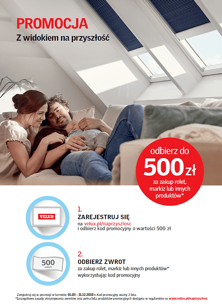 promocja VELUX okno sklep pl rolety żaluzje markizy do okna Velux Rolety do okien dachowych