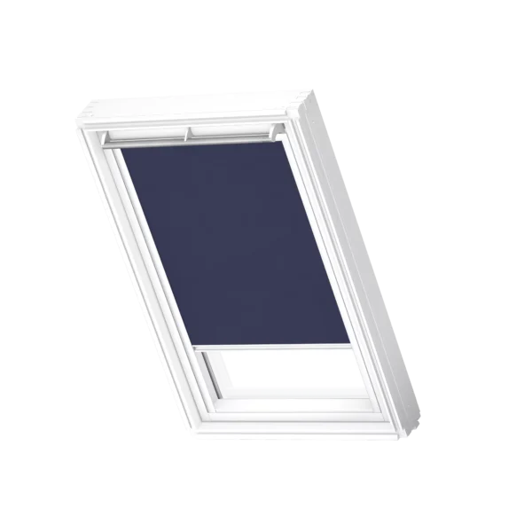 Półprzezroczysta roleta dekoracyjna VELUX RFL z białymi prowadnicami RFL F04 9050SWL
