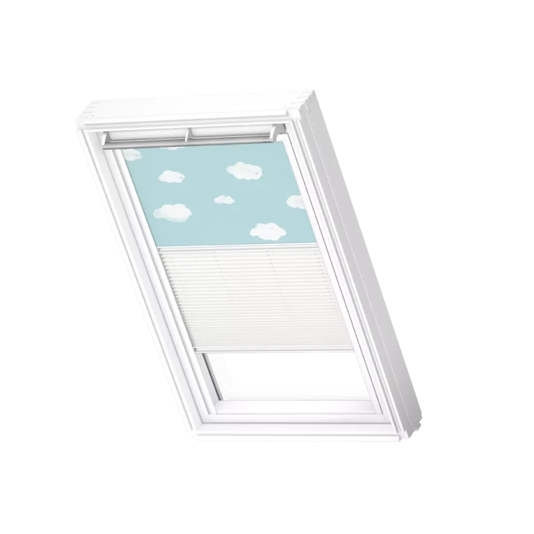 Roleta zaciemniająca-plisowana VELUX DFD, z białymi prowadnicami DFD UK10 4660SWL