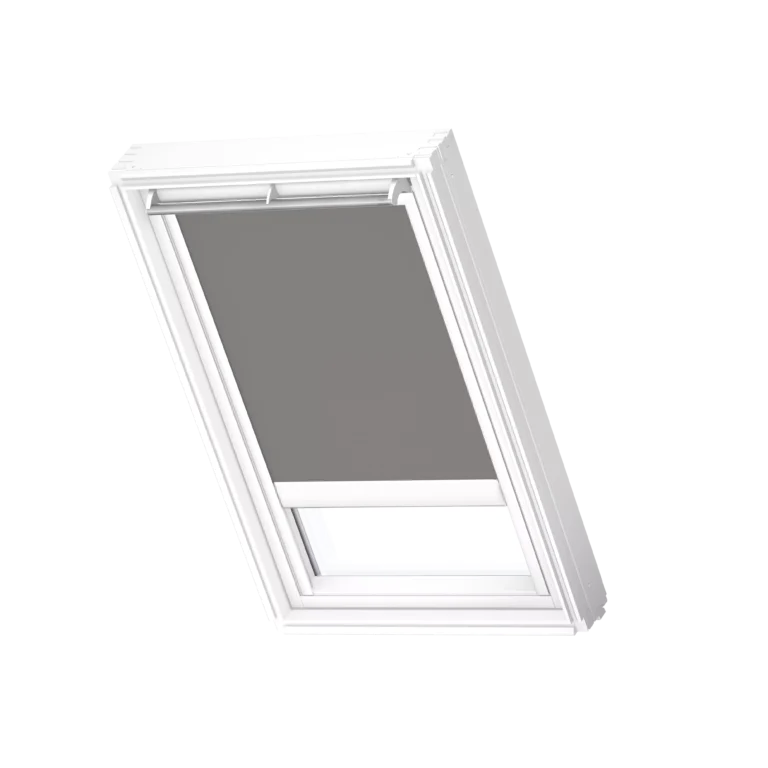 Elektryczna roleta zaciemniająca VELUX INTEGRA® DML, z białymi prowadnicami DML PK04 0705SWL