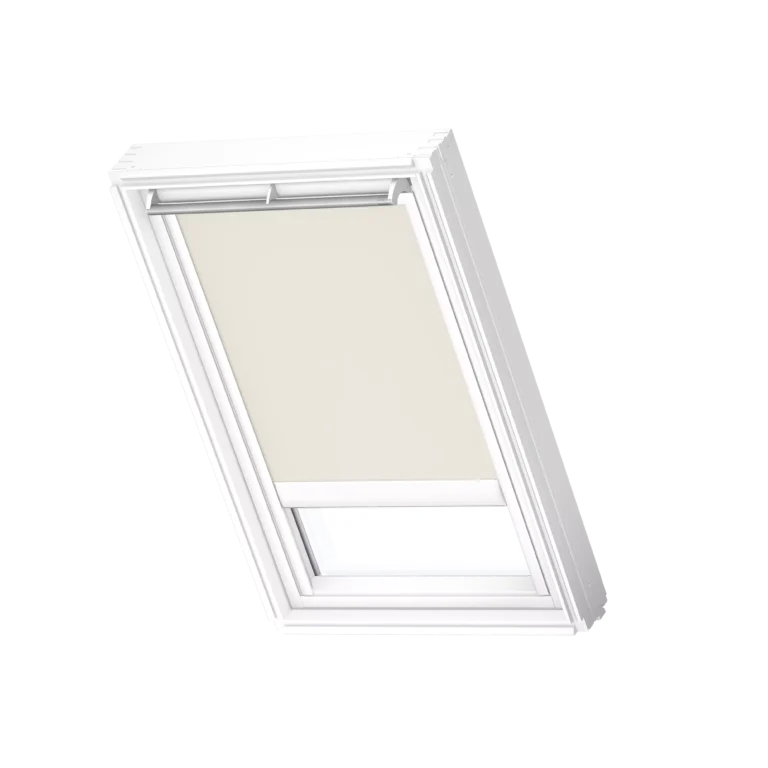 Elektryczna roleta zaciemniająca VELUX INTEGRA® DML, z białymi prowadnicami DML MK08 1085SWL