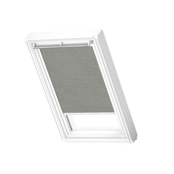 Półprzezroczysta roleta dekoracyjna VELUX RFL z białymi prowadnicami RFL F04 4165SWL