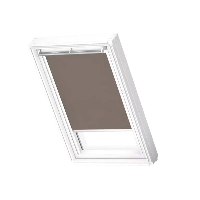 Półprzezroczysta roleta dekoracyjna VELUX RFL z białymi prowadnicami RFL F04 4163SWL