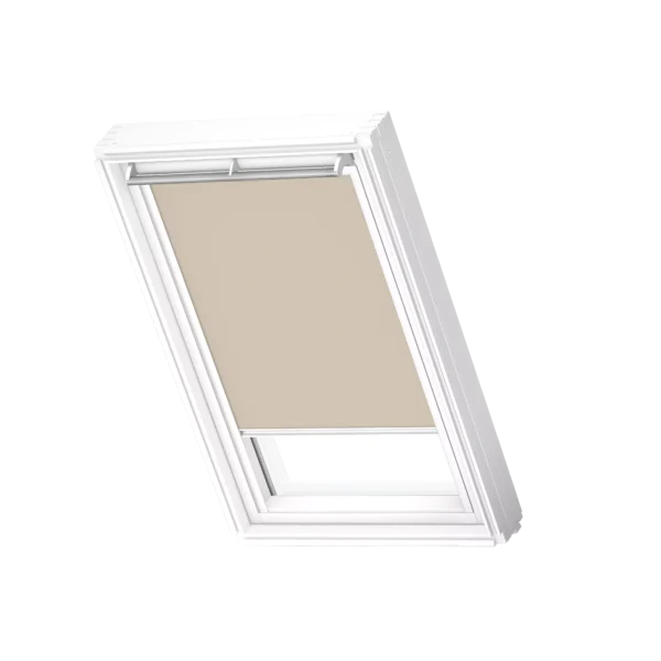 Roleta zaciemniająca VELUX DKL z białymi prowadnicami DKL M25 4556SWL