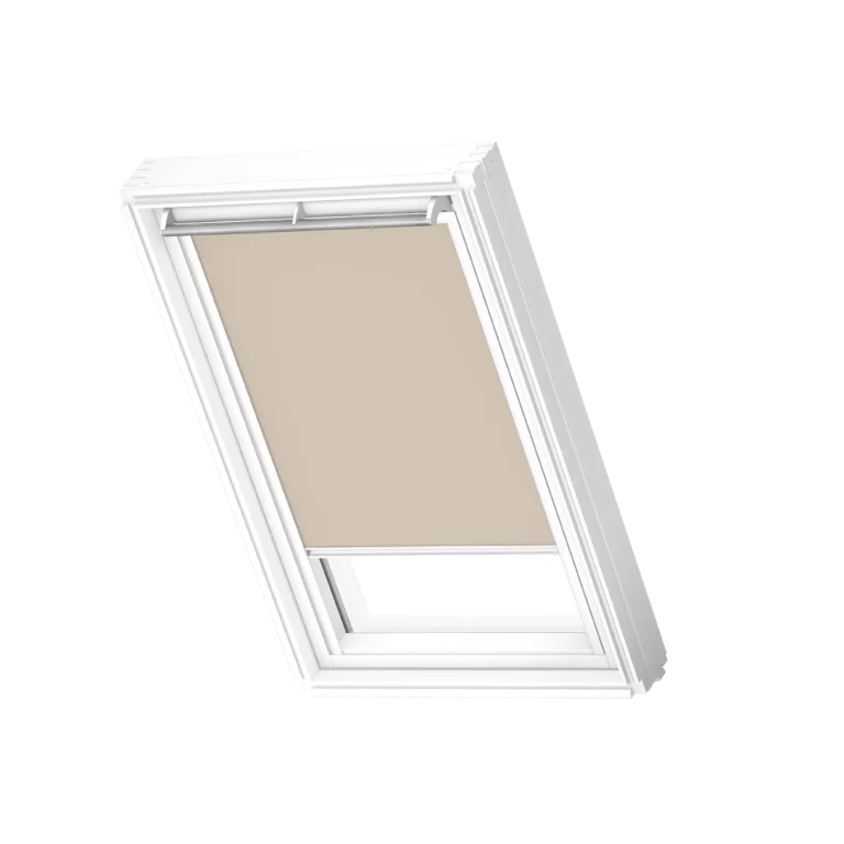 Roleta zaciemniająca VELUX DKL z białymi prowadnicami DKL S01 4556SWL