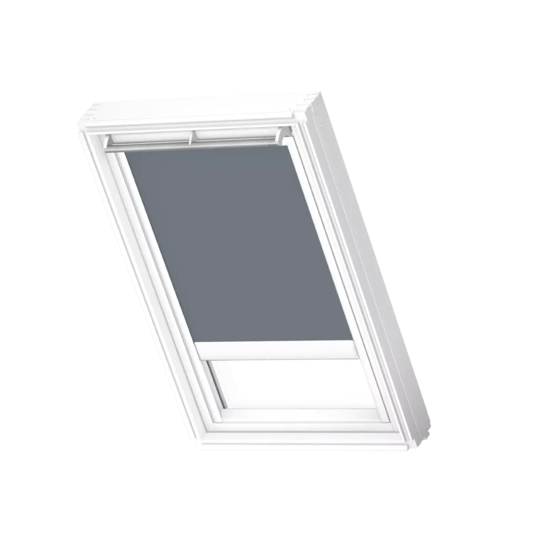 Elektryczna roleta zaciemniająca VELUX INTEGRA® DML, z białymi prowadnicami DML C02 4581SWL