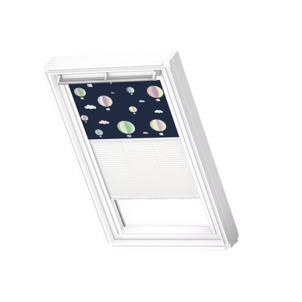 Roleta zaciemniająca-plisowana VELUX DFD, z białymi prowadnicami DFD F04 4666SWL