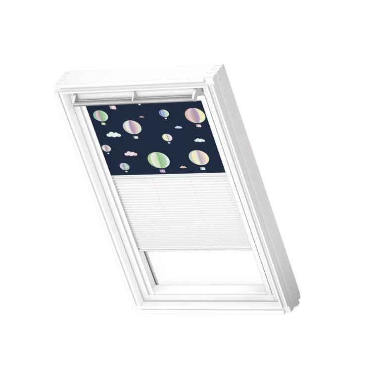 Roleta zaciemniająca-plisowana VELUX DFD, z białymi prowadnicami DFD F04 4666SWL