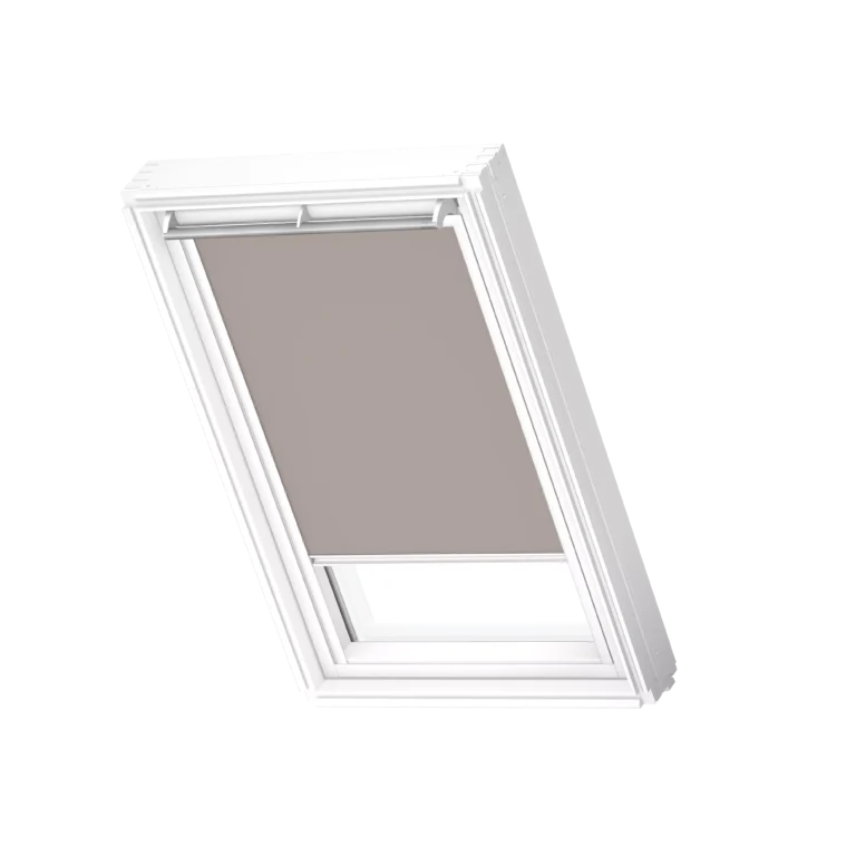 Roleta zaciemniająca VELUX DKL z białymi prowadnicami DKL S01 4580SWL