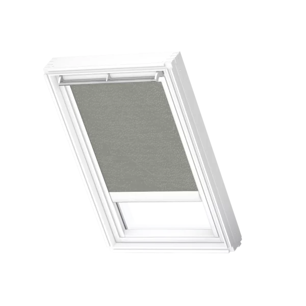 Elektryczna, półprzezroczysta roleta dekoracyjna VELUX RML z białymi prowadnicami RML UK04 4165SWL