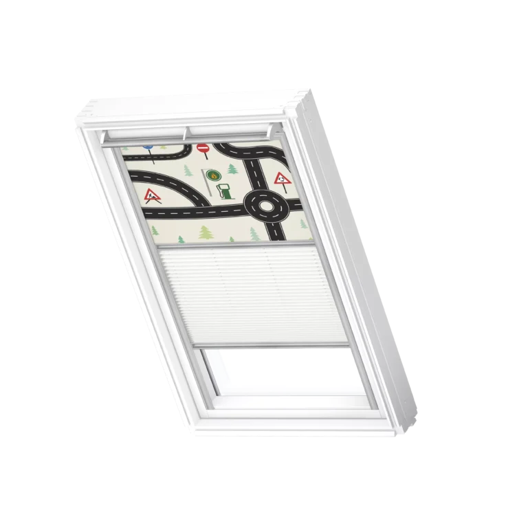 Roleta zaciemniająco-plisowana VELUX DFD z prowadnicami aluminiowymi DFD UK10 4655S