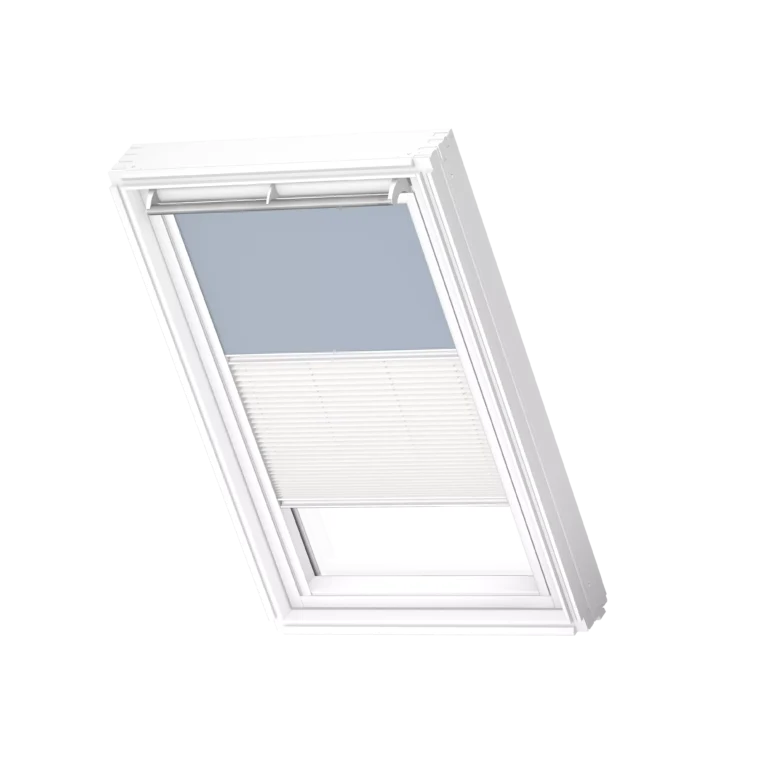 Roleta zaciemniająca-plisowana VELUX DFD, z białymi prowadnicami DFD F04 4576SWL