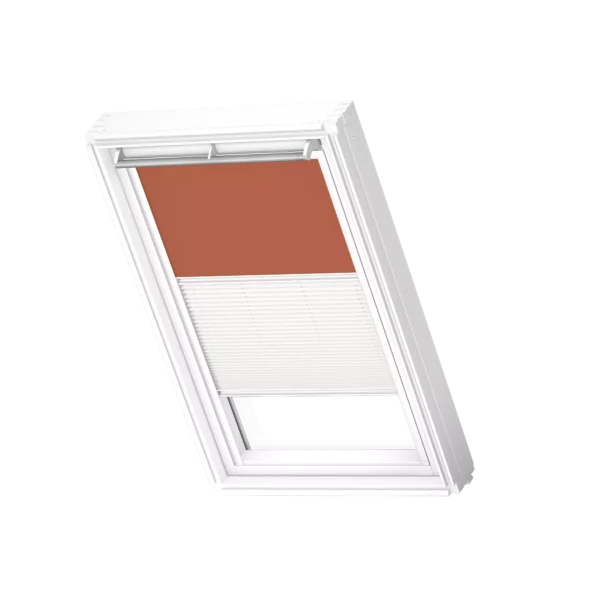 Roleta zaciemniająca-plisowana VELUX DFD, z białymi prowadnicami DFD F04 4564SWL