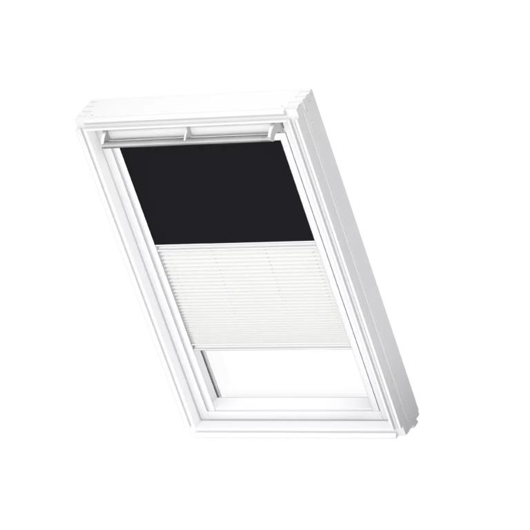 Roleta zaciemniająca-plisowana VELUX DFD, z białymi prowadnicami DFD F04 3009SWL