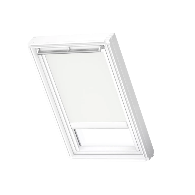 Elektryczna roleta zaciemniająca VELUX INTEGRA® DML, z białymi prowadnicami DML MK08 1025SWL