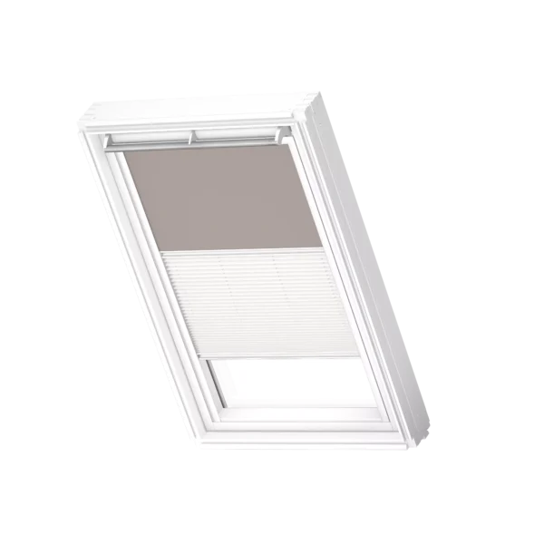 Roleta zaciemniająca-plisowana VELUX DFD, z białymi prowadnicami DFD C04 4580SWL