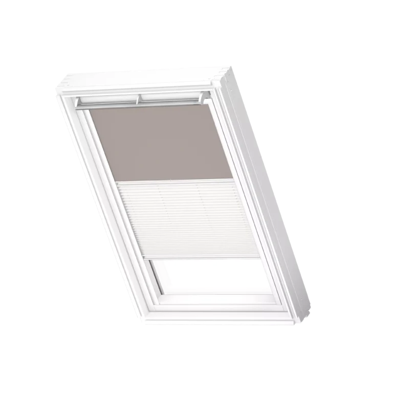 Roleta zaciemniająca-plisowana VELUX DFD, z białymi prowadnicami DFD F04 4580SWL
