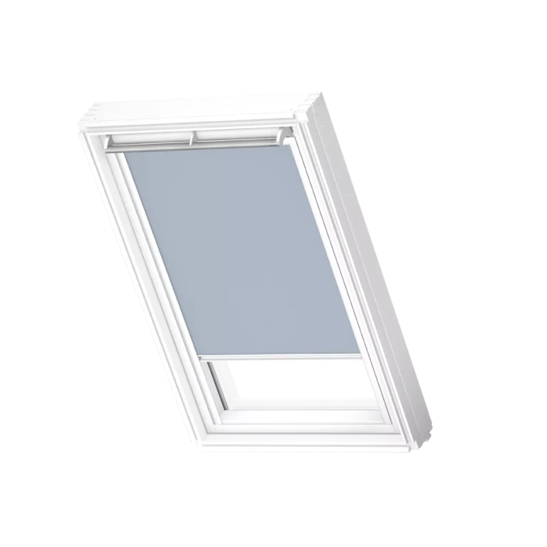 Roleta zaciemniająca VELUX DKL z białymi prowadnicami DKL S01 4576SWL